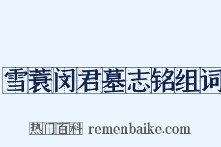 雪蓑闵君墓志铭组词是什么意思的图片